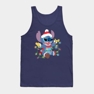 Stitch and Christmas light Tank Top